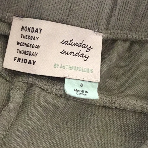 Anthropologie Saturday Sunday Green Floral Joggers - Picture 10 of 12